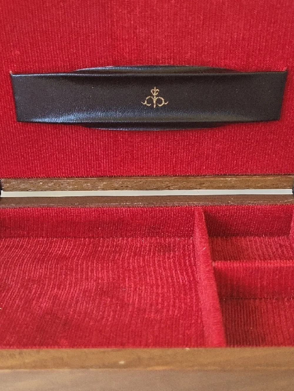 Vvintage Green Felt Wood Craps Jewelry Box Giftwood Japan